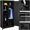 TecTake Armoire Casier de Rangement Vestiaire Bureau en Metal 180x80x40cm avec 2 Portes verrouillables, 6 étagères de Rangement, Armoire avec Serrure Mobilier Bureau