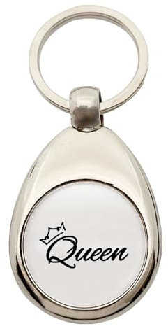 Huuraa Schlüsselanhänger Queen Krone Geschenk Metall Einkaufswagenchip Queen Geschenkidee