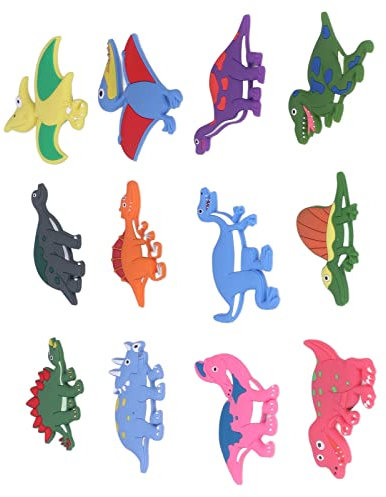 Dinosaur Fridge Magnets, Bright 3D Pattern, 12pcs Bright Refridge, DIY Magnets for Magnetic Objects, Kitchen Toys