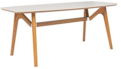 furni24 W Esstisch aus Holz Rechteckiger Moderner Esstisch Küchen Tisch Holztisch für Wohnzimmer Esszimmer Küche, Farbe Sandstein 180x90x75 cm