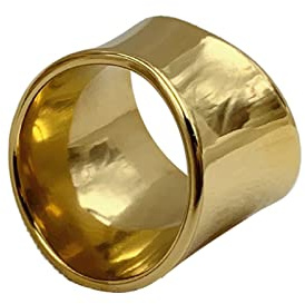 Yowablo Vergoldete Ringe für Frauen Vintage Dicke Edelstahl Daumenringe für Männer Breitbandring in Größe 6 bis 8 Ringe Outdoor Kinder
