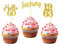 LOINFE Cupcake Topper, 24 Stück Geburtstag Tortendeko, Cake Topper Geburtstag, 60. Gold Kuchentopper für Hochzeit Geburtstag Party Kuchen Dekorationen