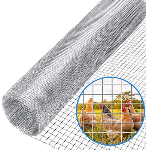 IBOWZ Stainless Steel Woven Wire Mesh 304 Stainless Steel Welded Wire Mesh 2(50mm) Square Openings Chicken Wire Net Hardware Cloth For Garden Fencing Animal Enclosure