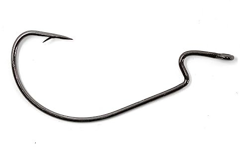 Phoxinus EWG Offset Worm Hooks - Weedless Fishing Hooks - Ideal for Texas rigs and Carolina rigs for Wrasse, Perch, Bass, Cod, Pollock etc (Pack of 25 hooks, 1/0)