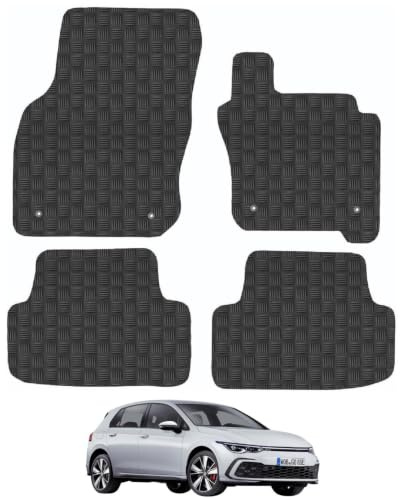 VW Golf (2020+) [Mild-Hybrid] 3mm Rubber Car Mats | Tailored Fit Durable Floor Mats Full Coverage Protection Waterproof Accessories Easy Clean Anti Slip Made in the UK