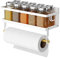ARVINKEY Scaffale magnetico per spezie con supporto per asciugamani di carta, rotolo e gancio, organizer da cucina, colore: bianco