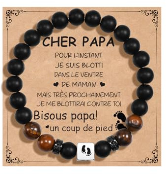 CheersLife Cadeau Futur Papa, Bracelet Annonce Grossesse Papa | Premier Cadeau Fete Des Peres, Bracelet Fete des Peres Homme, Cadeaux Anniversaire Homme 30 40 50 Ans