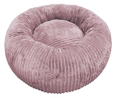 Croci Hyg Coussin pour Chat Chien Taille Moyenne, lit Rond rembourré et déhoussable, Tissu Supersoft, Tapis de lit et de Voiture, Rose Poudre, Ø 70 cm