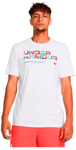 Under Armour UA Colorblock Wordmark Sweatshirt Herren, White - Black, L