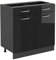 Vicco Küchenunterschrank R-Line, Schwarz Hochglanz/Anthrazit, 80 cm ohne Arbeitsplatte