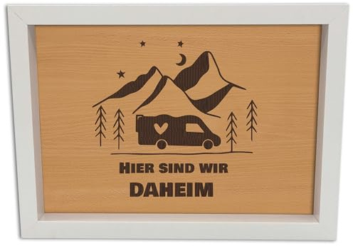 Namofactur Bilderrahmen Wohnmobil „Hier sind wir daheim“ für Campingfans