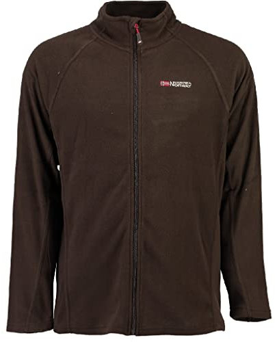 Geographical Norway Tug Men Fz - Giacca Uomo Pile Sottile Zip - Giacca Calda L'Autunno Inverno Primavera - Maglione Pelliccia Maniche Lunghe - Morbido Comfort All'Aperto (Marrone S)