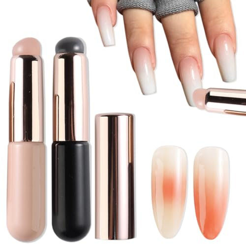 Fcozpjk - Gradient Nail Design Silicone Brush, 2 Reusable Gel Polish Brushes, Gradient Nail Design, Silicone Pen