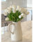 Beferr 16 Pcs Tulips Artificial Flowers Real Touch Flowers Fake Tulips Gifts Forever Tulip Flowers for Home Garden Wedding Party Indoor Outdoor Tulip Bouquet Decoration White