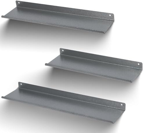 himaly Wandregale 3 Stück, Metall Regal Wand, Badezimmer Regal 30/35/40cm, Schweberegal Wand mit 12KG Starkes Lager, Ausstellungsregale für Wohnzimmer, Küche, Schlafzimmer, Büro