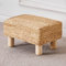 Cpintltr Fußhocker Ottoman Rechteckige Fußstütze Pouf Ottomane Natürliche Seegras Fußhocker mit hölzernen Beinen Hand Weave Step Hocker für Wohnzimmer Schlafzimmer Eingang (Natürlich)