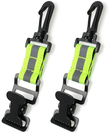 FLEXNOVA 2 Stück Feuerwehr Handschuhhalter, Reflektierende Streifen Handschuh Clip mit Metallspange Handschuh Halterung Gürtel für Handschuhe Handtuch Masken
