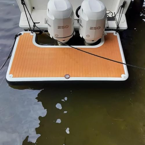 Quai De Jet Ski Plate-Forme Flottante De Quai Gonflable Plate-Forme De Natation De Jetée pour Lacs Bateau en PVC avec Tapis Antidérapant pour Piscine Plage Océan,6.5ft/2m3.3ft/1m