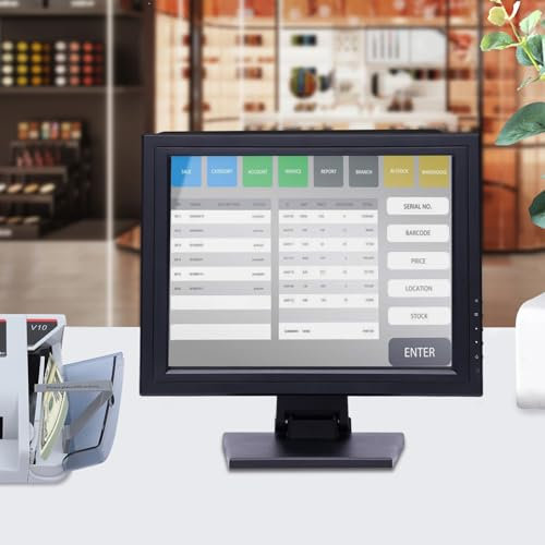 Shiyinge 15 inch LCD Touch Screen Monitor Touchscreen VGA USB for retail point of sale POS VOD systems shopping malls hotels clubs markets clothing stores restaurants supermarkets hotels etc