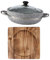 F Fityle Koreanischer Steintopf mit Induktionsboden, Mehrzweck-Lebensmittelaufbewahrungs-Organizer, Kochgeschirr, Dolsot-Topf für Eintöpfe, 28cm mit Tablett