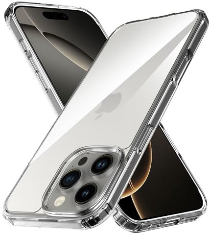 Anoowkoa Case for iPhone 16 Pro Max 6,9 TPU and Clear PC Hybrid Hard Acrylic Slim Phone Case Clear Ultra Crystal Transparent Protective Back Cover Flexible Bumper Silicone Case[Shock Absorption]