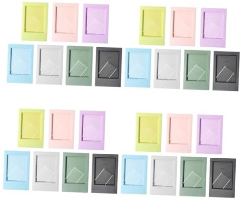 ABOOFAN 28 Pcs Vertical Photo Frame Magnet Display Stand Desktop Photo Holder Mini Instant Photo Frames Children Storage Frame Colored Photo Frame Instant Camera Picture Frame Decor Pp
