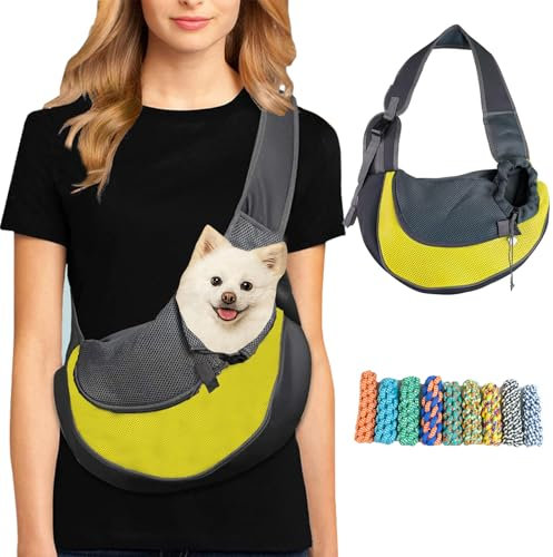 Tchsrim Sac de Transport pour Chat/Chien,Sac de Transport Réglable pour Animal de Compagnie,Sac à Bandoulière Respirant pour Transporter Petits Animaux de Compagnie,Mains Libres
