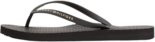 Tommy Hilfiger Damen Flip Flops Beach Sandal Zehentrenner, Schwarz (Black), 39