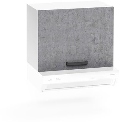 REDÒKASA Pensile per cucina componibile da 60 cm con due ante, realizzata in legno 100% MADE IN ITALY disponibile con/senza Cappa (Senza Cappa, Cemento)