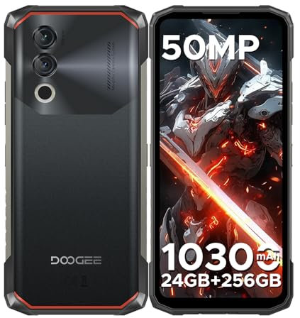 DOOGEE Blade 10 Power Rugged Smartphone, (2025) 24GB+256GB/2TB, 10300mAh Rugged Phone Android 14, 50MP, 6.6 HD+, 3 Cards Slots, 4G Dual SIM Unlocked Mobile Phones, Fingerprint/Face ID/NFC/GPS,Black