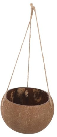 Milisten Hängender Blumentopf Natürlicher Kokosnussschalen- Wandhalterungskorb