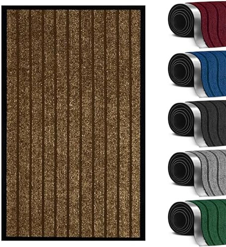 Abaseen Ribbed Door Matts Indoor | Non Slip Rubber Backed Door Mats Outdoor | Heavy Duty Super Absorbent Doormats | Kitchen Mat | Floor Mat | Small, Medium, Large, Extra Large Washable Door Mat
