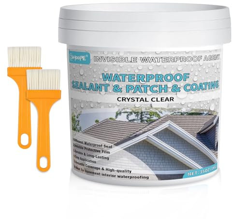 SIHOOPE Scellant Puissant Imperméable à l'Eau – Haute Étanchéité pour Terrasses, Toitures, Balcons (Transparent, Résistant aux UV, Haute Adhérence) (1KG)