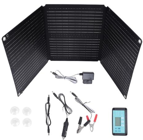Cargador solar de batería de coche – Cargador de panel solar de 200 W, generador de batería, plegable, flexible, mantenedor automático de 12 a 24 V para viajes al aire libre, coche, vehículo, camión