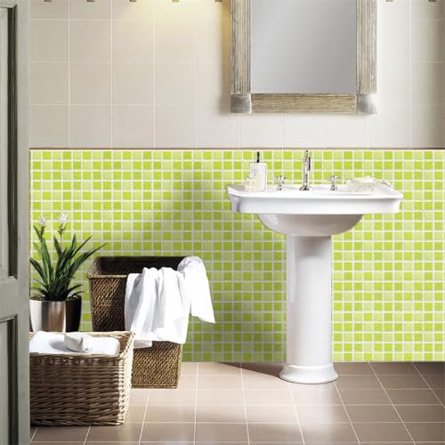 Azulejos Adhesivos Verde Fluorescente Vinilos Cocina Azulejos Vinilos Para Baños Losetas Vinilo para Paredes Suelo Vinilo Autoadhesivo para Cocina