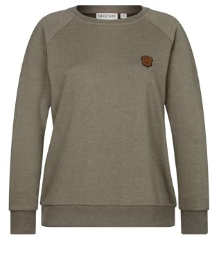 Naketano Damen Sweatshirt Krokettenhorst, Farbe:Olive Melange, Größe:L