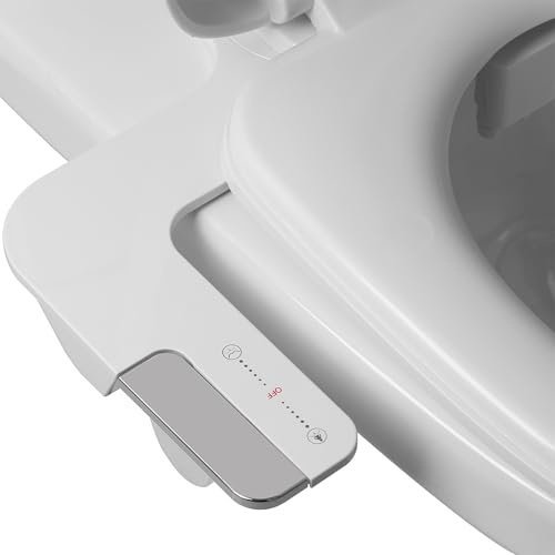 Bidet-Aufsatz für Toilette – nicht elektrischer Kaltwasser-Bidet-Toilettenaufsatz, einstellbarer Wasserdruck, Doppeldüsen, Frontspülung, Rückspülung, Bidet mit Messingeinlass (Mit 2m Schlauch)