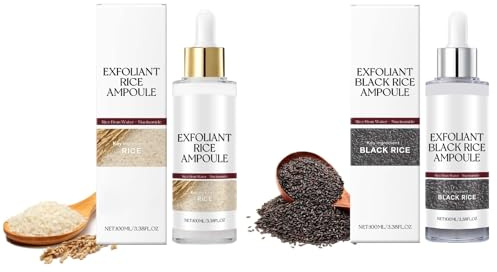 Peel Shot Glow Rice Ampoule 100ml, Sanftes Peeling mit Schwarz- und Weißreis, Tiefenreinigung & Porenverfeinerung, Feuchtigkeitsspendende Gesichtspflege für Alle Hauttypen (C)