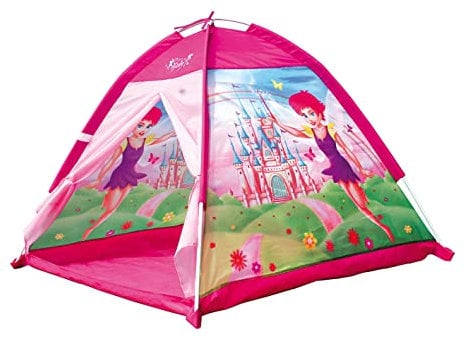 Bino world of toys Spielzelt Fee Kuppelzelt mit Fee-Motiven Spielzeug für Kinder ab 3 Jahre (Schnell auf- und abbaubar, Material: PES, Maße: 112 x 112 x 94 cm), Rose