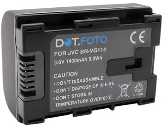 Dot.Foto BN-VG114 Premium 3.6v / 1400mAh Batteria Ricaricabile per JVC GZ-EX215, GZ-EX245, GZ-EX250, GZ-EX255, GZ-EX275, GZ-EX315, GZ-EX515, GZ-GX1