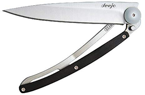 deejo Leichtgewichtsmesser Wood 37g Granadilla Taschenmesser, blau, M