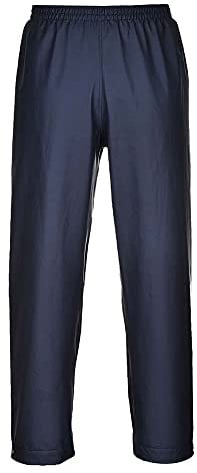 Portwest FR47 Sealtex Flame FR Trousers Waterproof with Welded Seams Navy | Navy, Small, EN ISO 14116, EN 1149-5, EN 13034, UKCA, Regular Fit, 100% Polyester, Drawcord Adjustable Waist, Durable