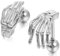 JewelryWe Knorpel Ohrstecker Skelett Hand: Herren Damen Tragus Ohrringe Edelstahl Gotik Totenkopf Knochen Hand Helix Conch Ohr Piercings Knorpelpiercing Silber