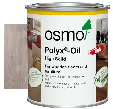 Osmo Polyx®-Oil Tints - Hard Wax Oil 3040, White Satin Finish, 750ml - Durable Wood Oil for Wooden Furniture, Water-Resistant Floor Wax, Wood Treatments - Ideal for Oak, Pine, Spruce, Beech & More