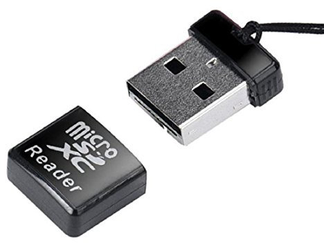 Culater® Adaptateur MINI Super Speed USB 2.0 Micro SD / SDXC TF Lecteur de carte (Noir)