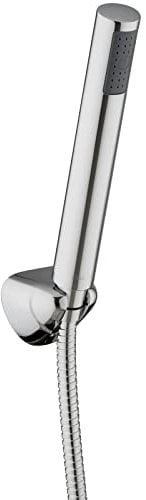 PaulGurkes Handbrause mit Schlauch und Halter Set Brausegarnitur Rund Stabbrause Duschkopf 150cm Brauseschlauch Wandhalter Brausehalter