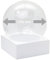 150mm-Do-it-Yourself Schneekugel Bastelset m. 1 x Schnee | Glaskugel und Kunststeinsockel weiß eckig Pure Line | Schneekugel individuell | B: 150mm H: 180mm | 40101