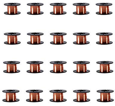 Hilitand Emaillierter Kupferdraht Draht, 0,1 mm, 20 Rollen, Magnet-Wickeldraht, Reparaturdraht, 15 m, zum Verbinden oder Löten