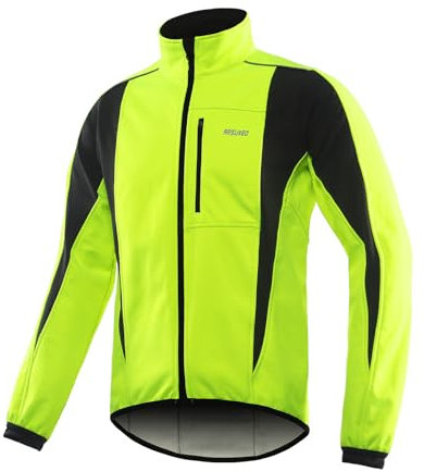 ARSUXEO Veste cycliste hommes veste de course Coupe-vent Softshell Winter Thermal respirant Bike Outterwear 15K Vert L