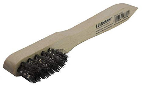 Lessmann Zündkerzenbürste, Edelstahldraht gewellt Drahtbürste Edelstahlbürste 150 mm